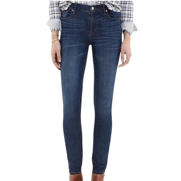 Madewell High Rise Skinny Jeans Dark Wash Blue sz 27 Classic Slim Stretch Denim - Picture 1 of 10